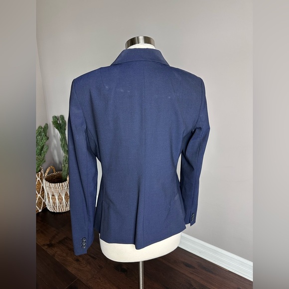 Banana Republic Blazer Wool Tailored Suit Jacket Navy Womens 12 - Picture 4 of 11
